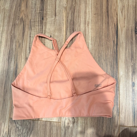 Girlfriend Collective Topanga Sports Bra Sherbert Peach - Picture 3 of 4